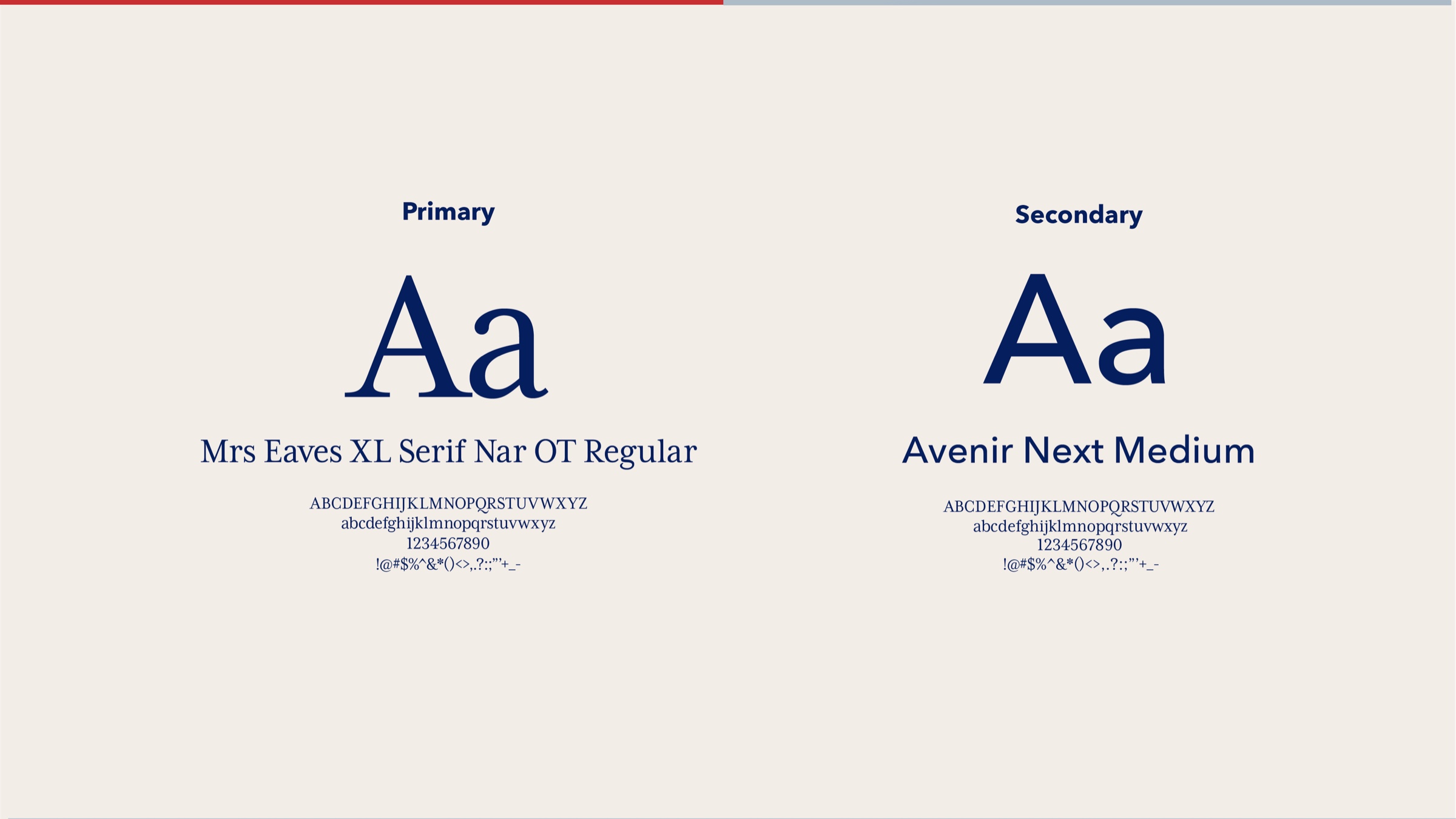 Primary and secondary typography selected for the American Kennel Club rebrand
