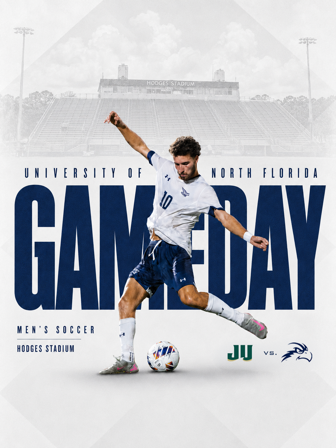 UNF men’s soccer game day social media artwork